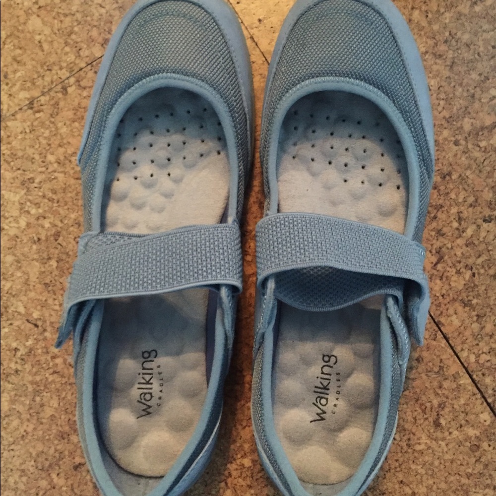 Walking Cradles Light Blue Mary Jane Flats